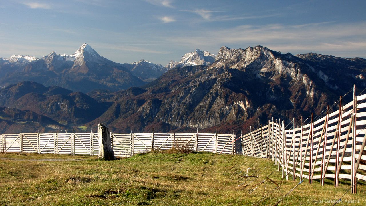 Watzmann und Untersberg vom Gaisberg aus gesehen