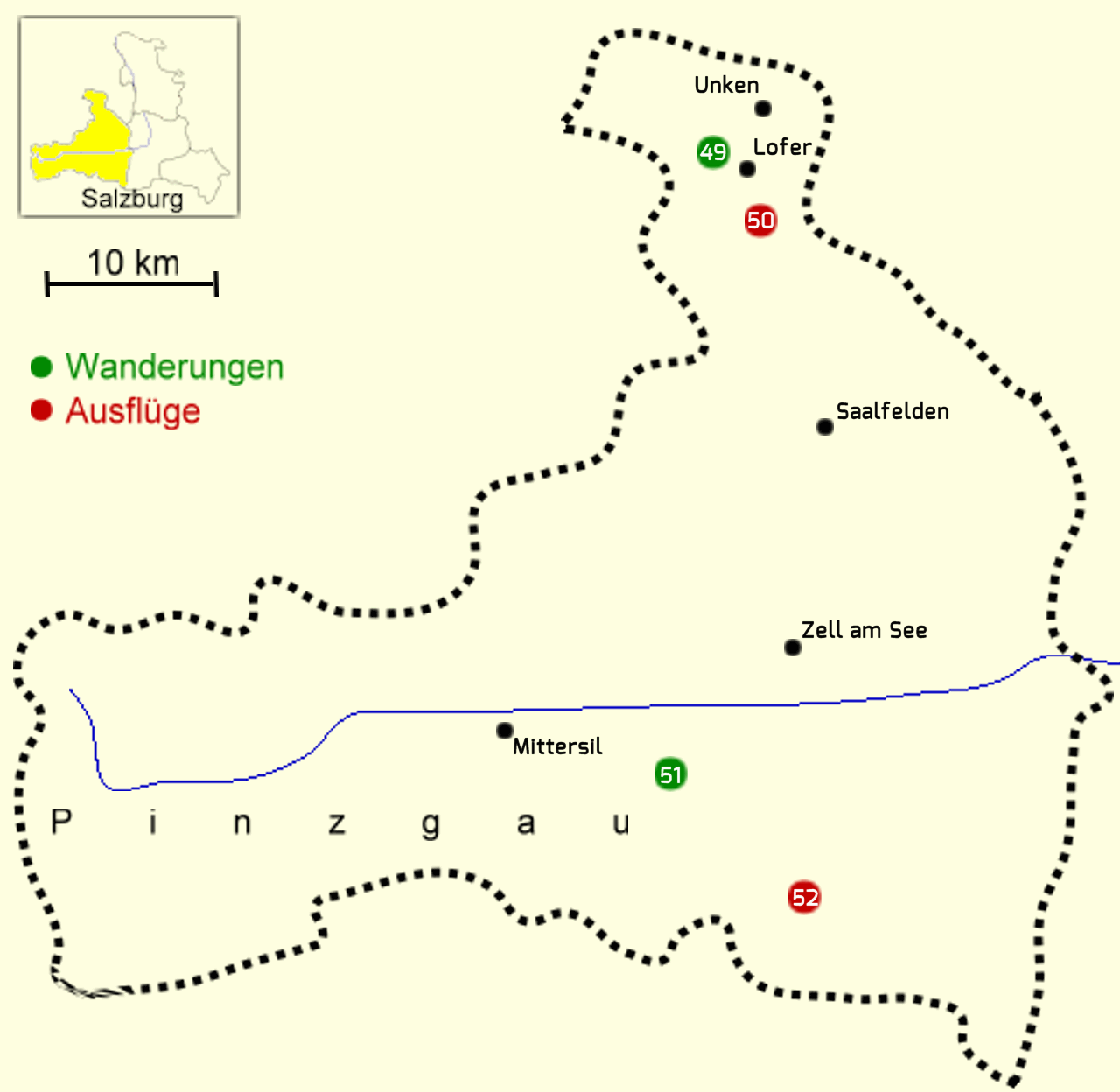 Übersichtskarte Pinzgau