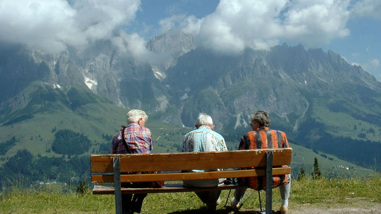 Bankerl mit Blick zum Hochkönig