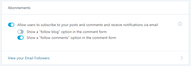 Jetpack Discussion Abonnements