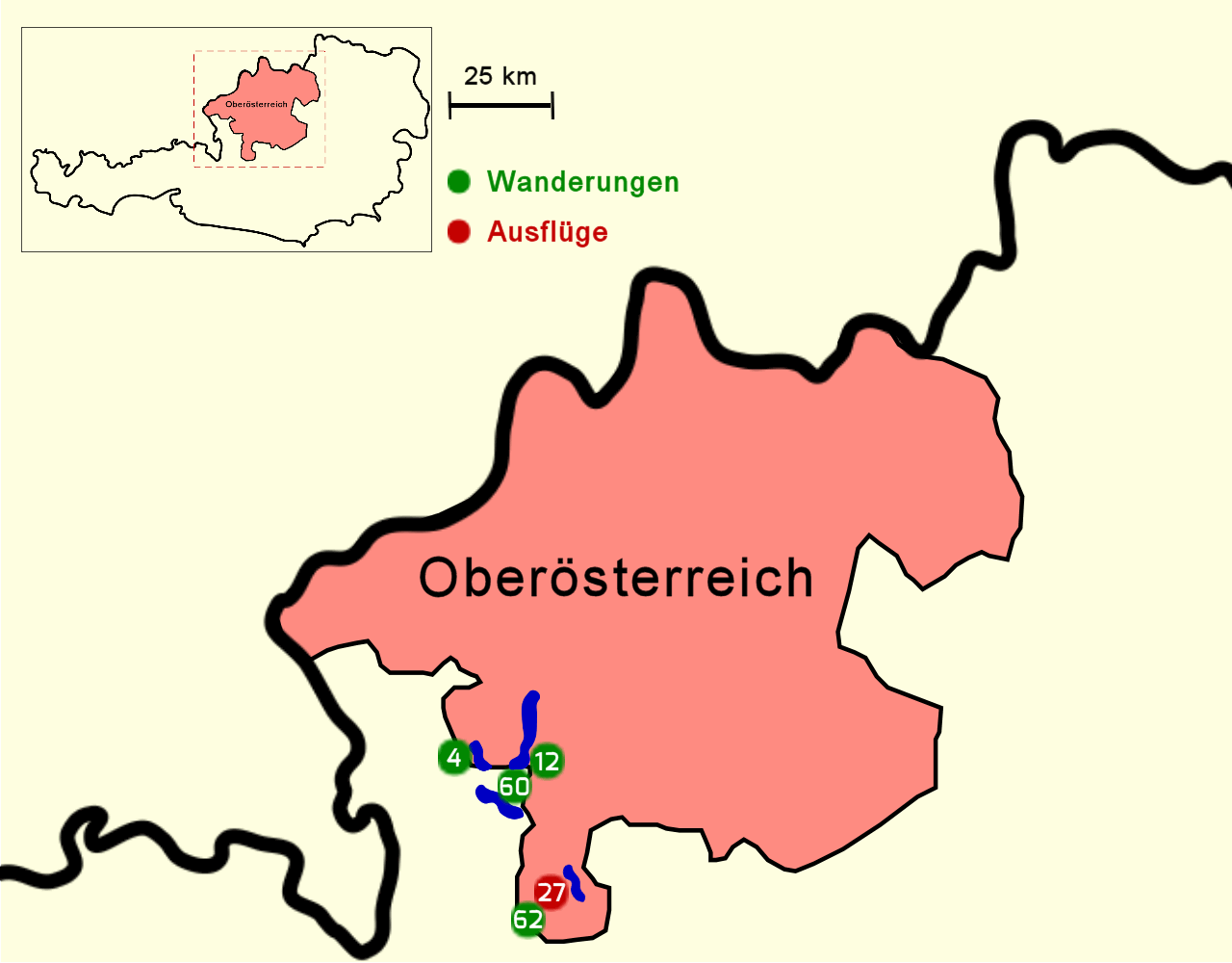 Übersichtskarte Oberösterreich Übersichtskarte Oberösterreich