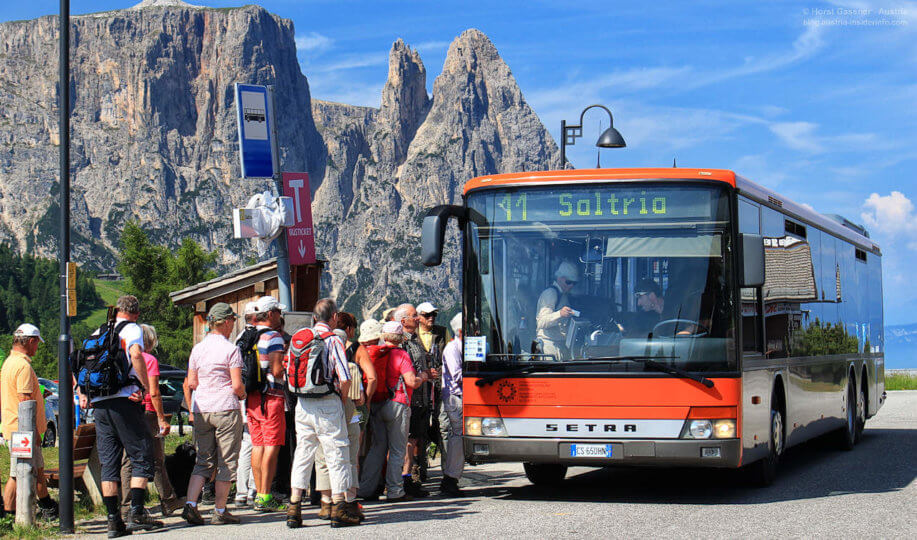 Verhalten als Tourist - Öffis nutzen - Südtirol, Seiseralm