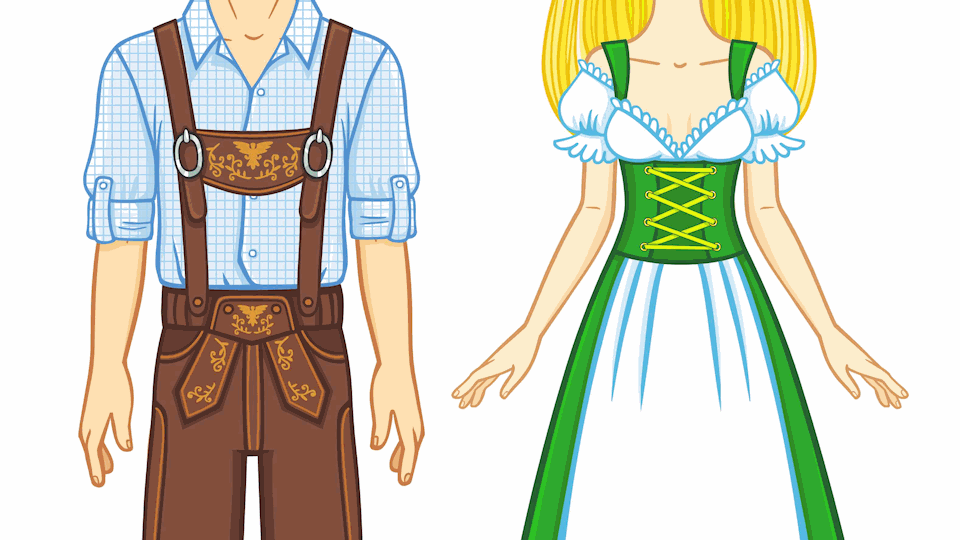 Lederhose und Dirndlkleid