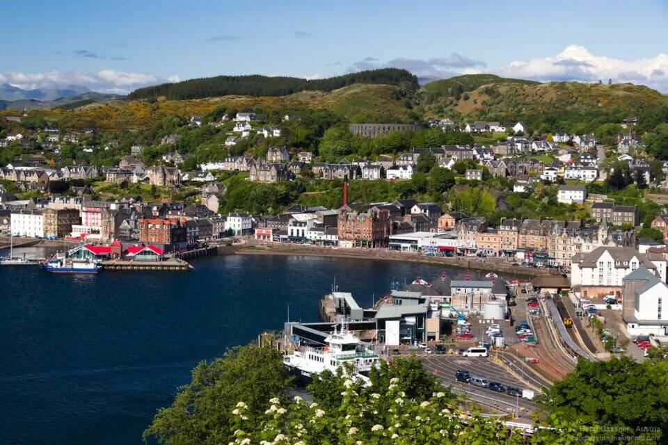 Oban, Hafen-Stadt in Schottland, Blick vom Stadtberg