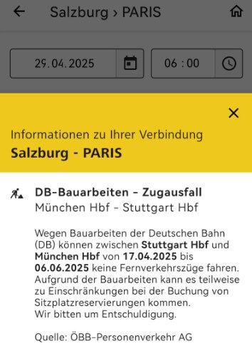 München-Stuttgart Bauarbeiten